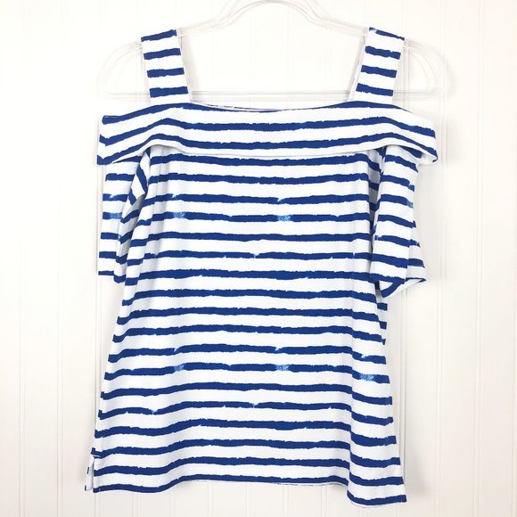 Ralph Lauren Cold-Shoulder Striped Top - Picture 3 of 8